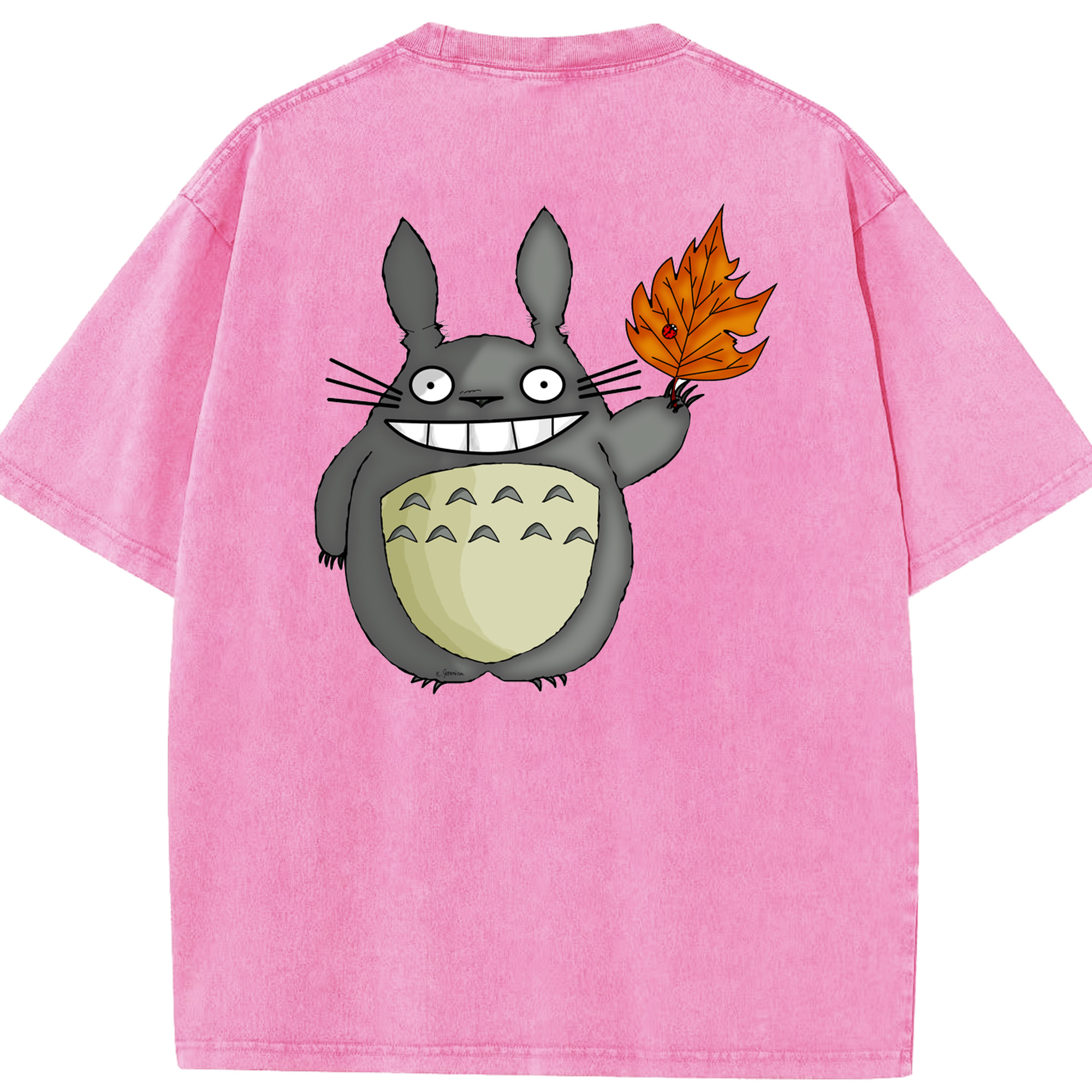 （画像用） となりのトトロ 草壁メイ 草壁サツキ My Neighbor Totoro Satsuki Kusakabe Mei Kusakabe 綿100% ヴィンテージ風 半袖Tシャツ（背面プリント）